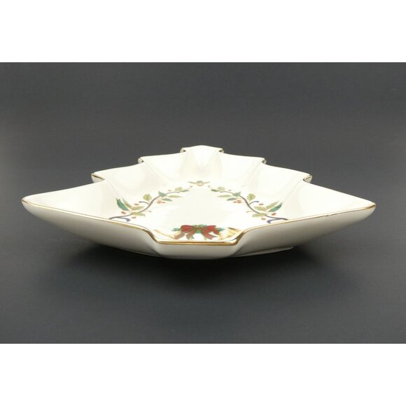 Mikasa Fine China Holiday Elegance Christmas Tree Shaped Serving Dish - Picture 2 of 11